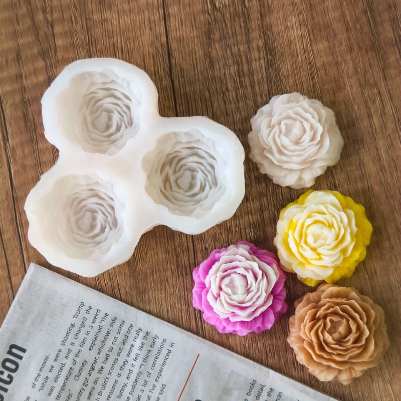 3 pçs/set peônia flor vela mol - Candle Making Supplies Wholesale avaliação e preço